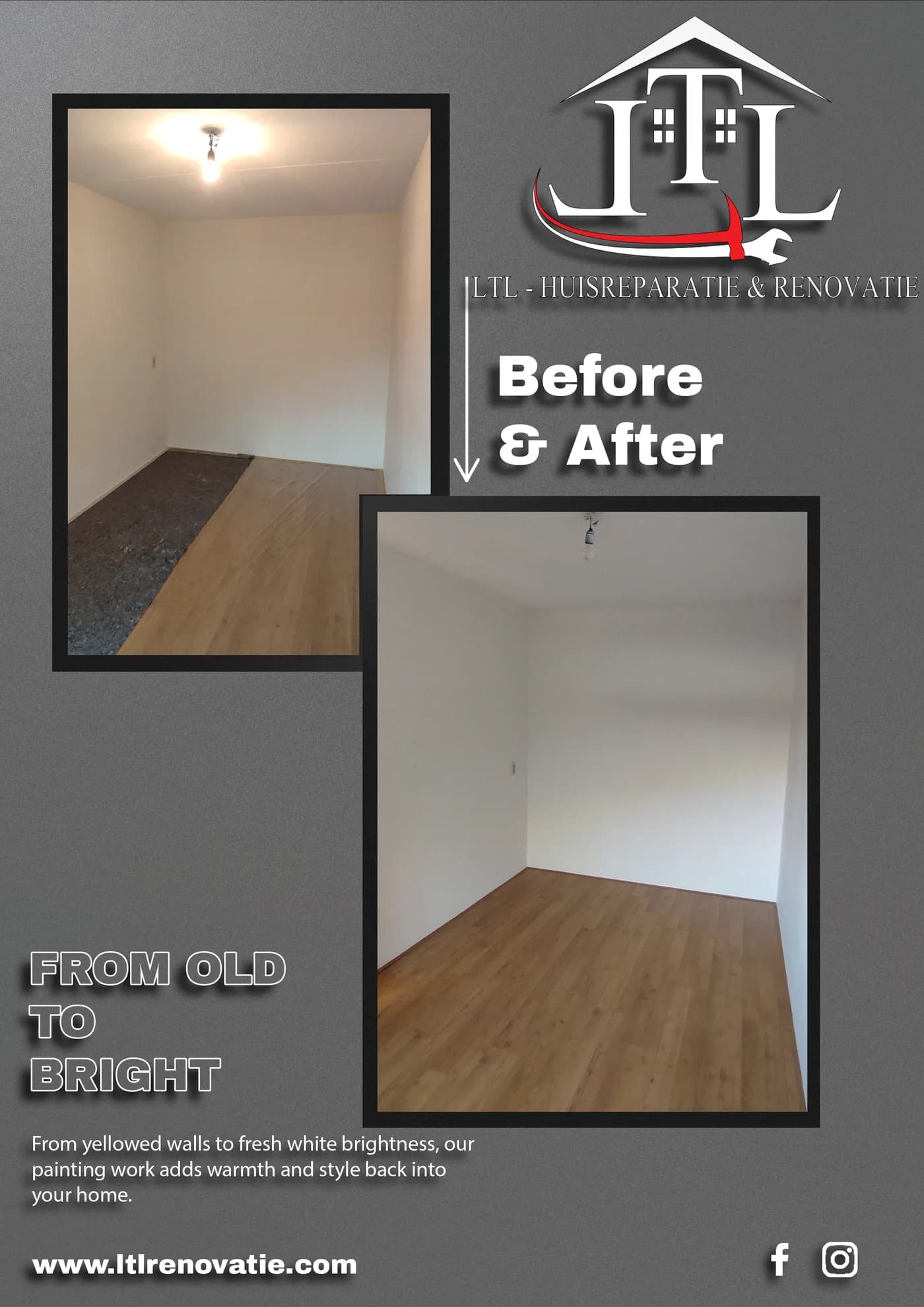 Voor en na 9 van 13, Complete wandvernieuwing in Utrecht door LTL Huisreparatie & Renovatie