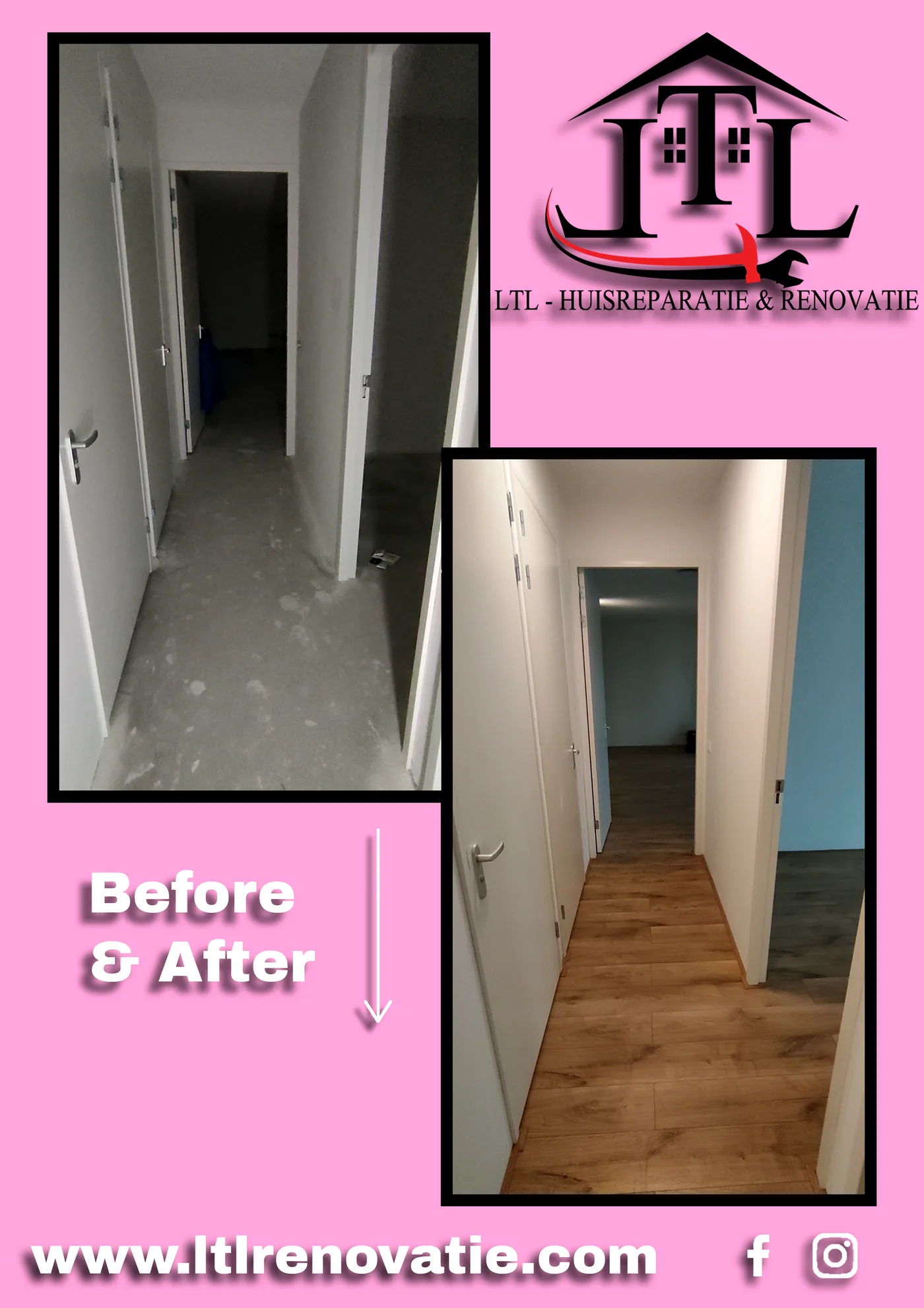 Voor en na 2 van 9, Complete interieurafwerking appartement in Amsterdam door LTL Huisreparatie & Renovatie