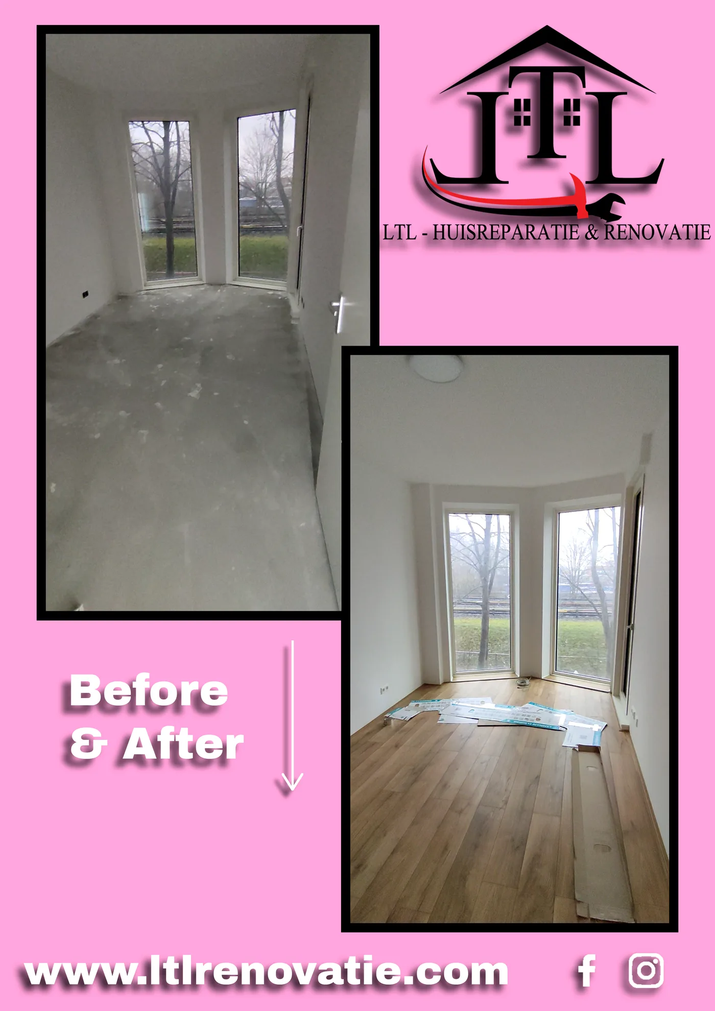 Voor en na 4 van 9, Complete interieurafwerking appartement in Amsterdam door LTL Huisreparatie & Renovatie