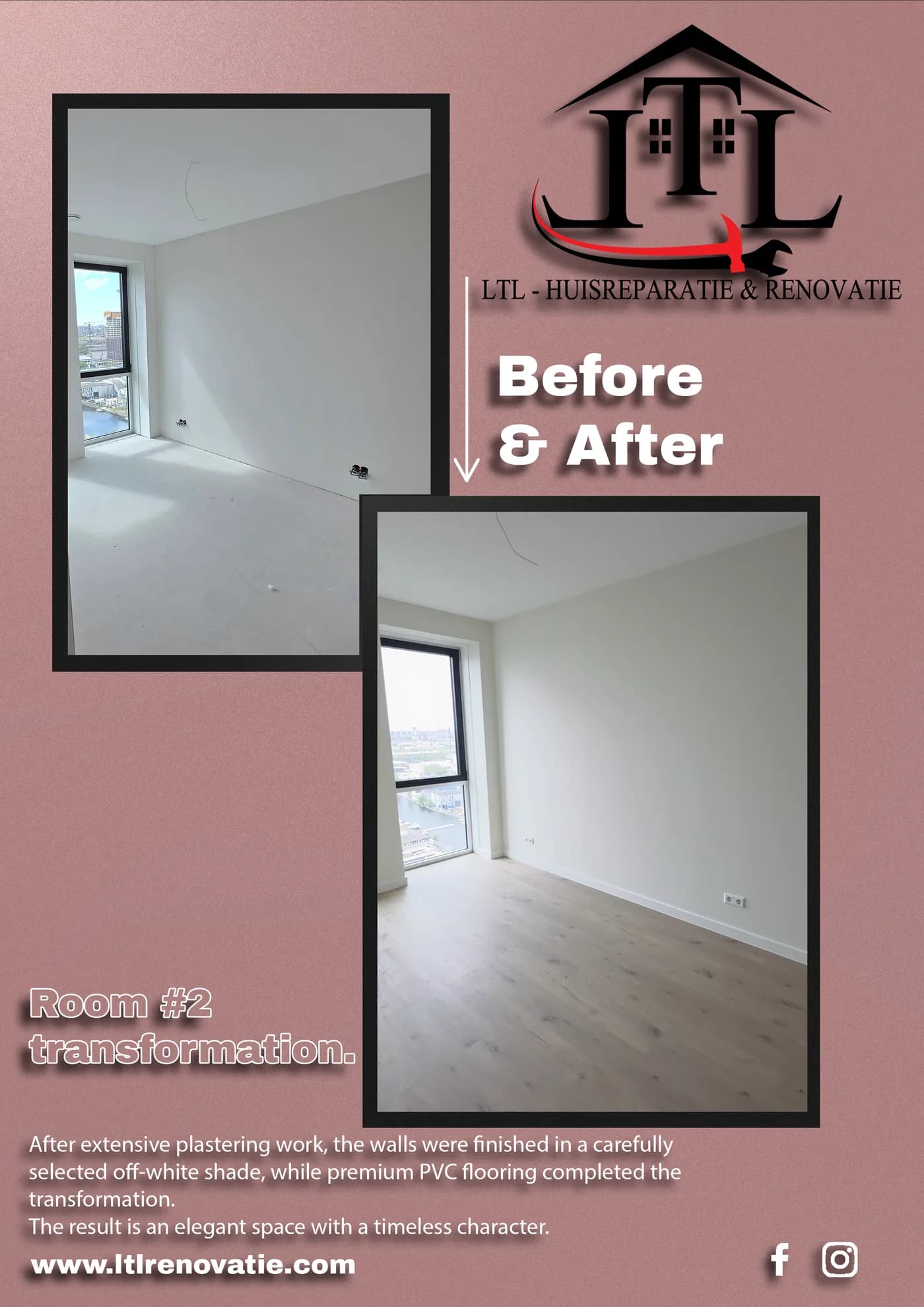 Voor en na 5 van 7, Interieurrenovatie en PVC-vloeren in Den Haag door LTL Huisreparatie & Renovatie