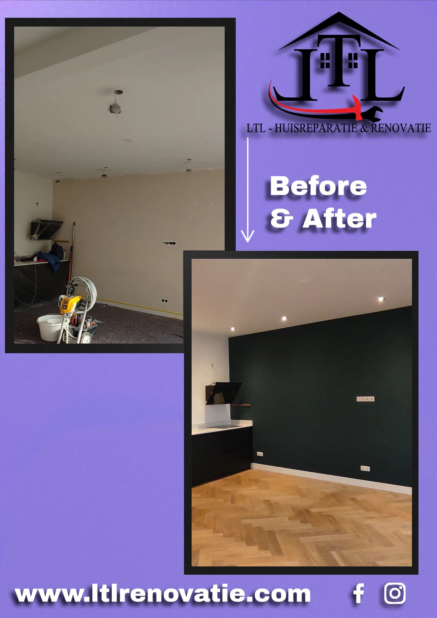 Voor en na 6 van 6, Interieurverfrissing en houten vloer restauratie in Amsterdam door LTL Huisreparatie & Renovatie