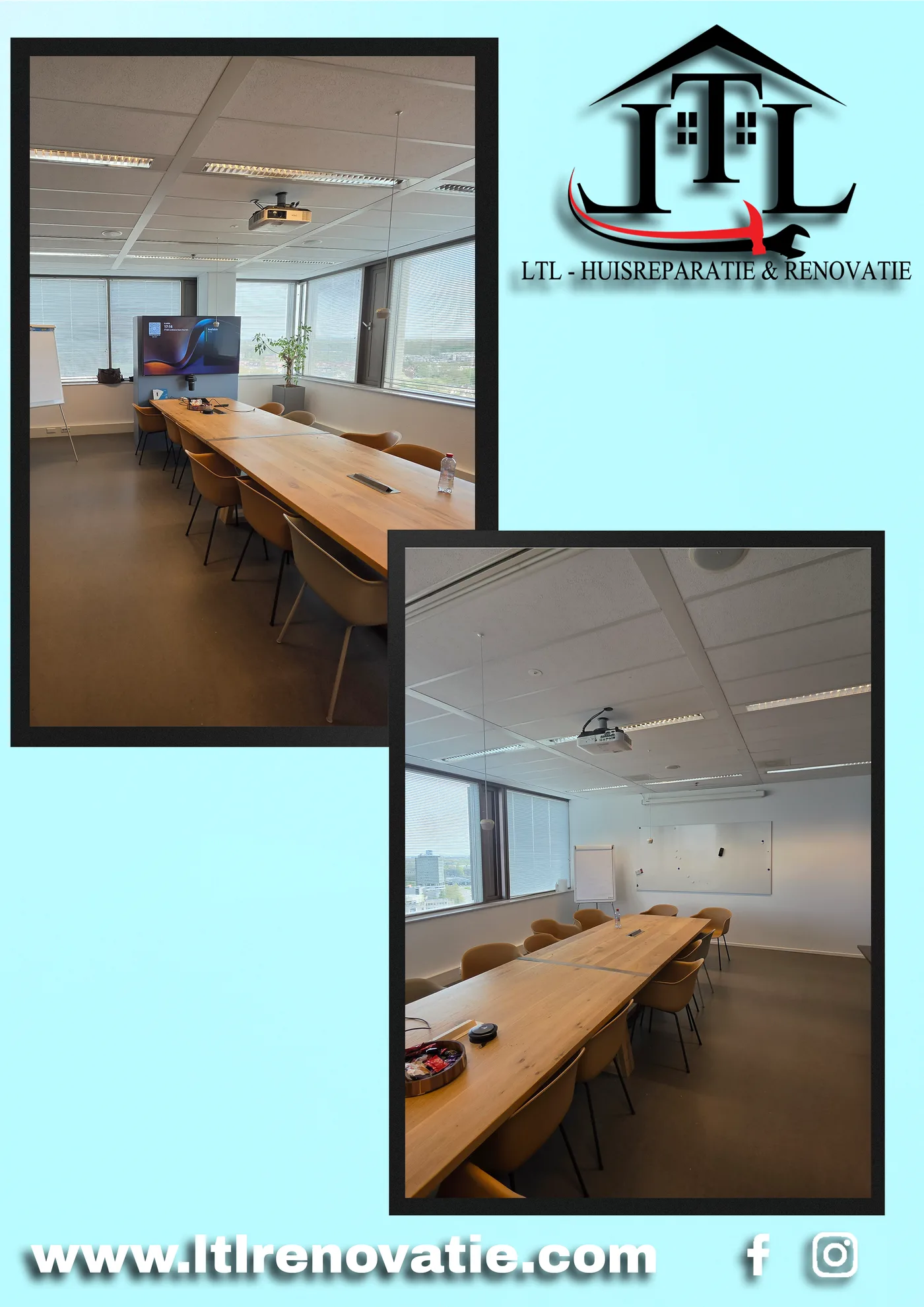 Voor en na 16 van 17, Kantoor wandherstel en schilderwerk in Utrecht door LTL Huisreparatie & Renovatie