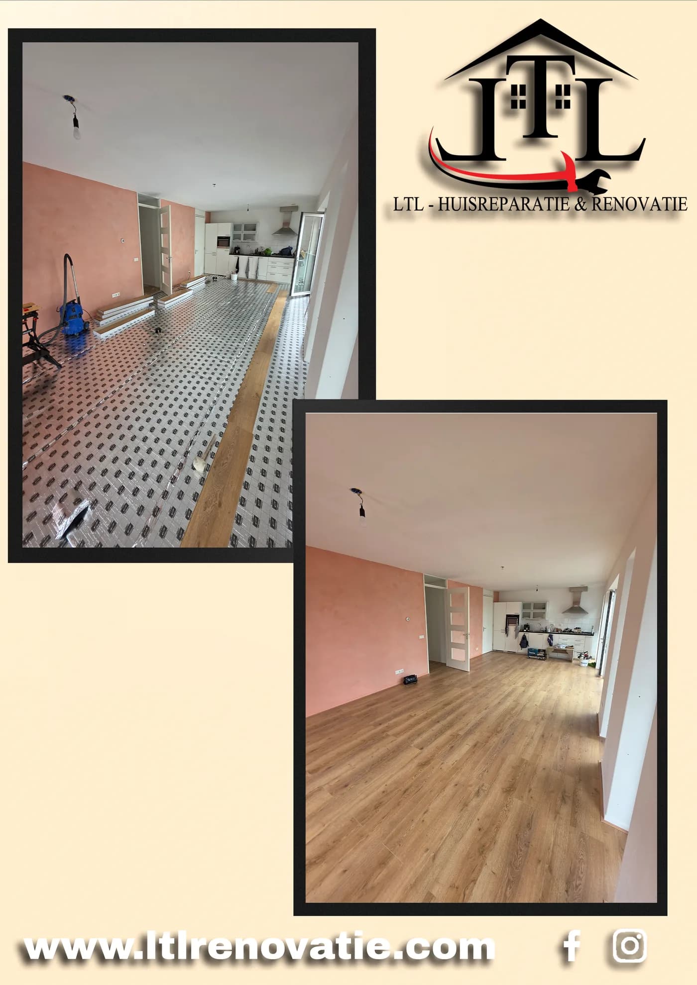 Voor en na 2 van 8, Complete vloerenrenovatie appartement in Amsterdam door LTL Huisreparatie & Renovatie