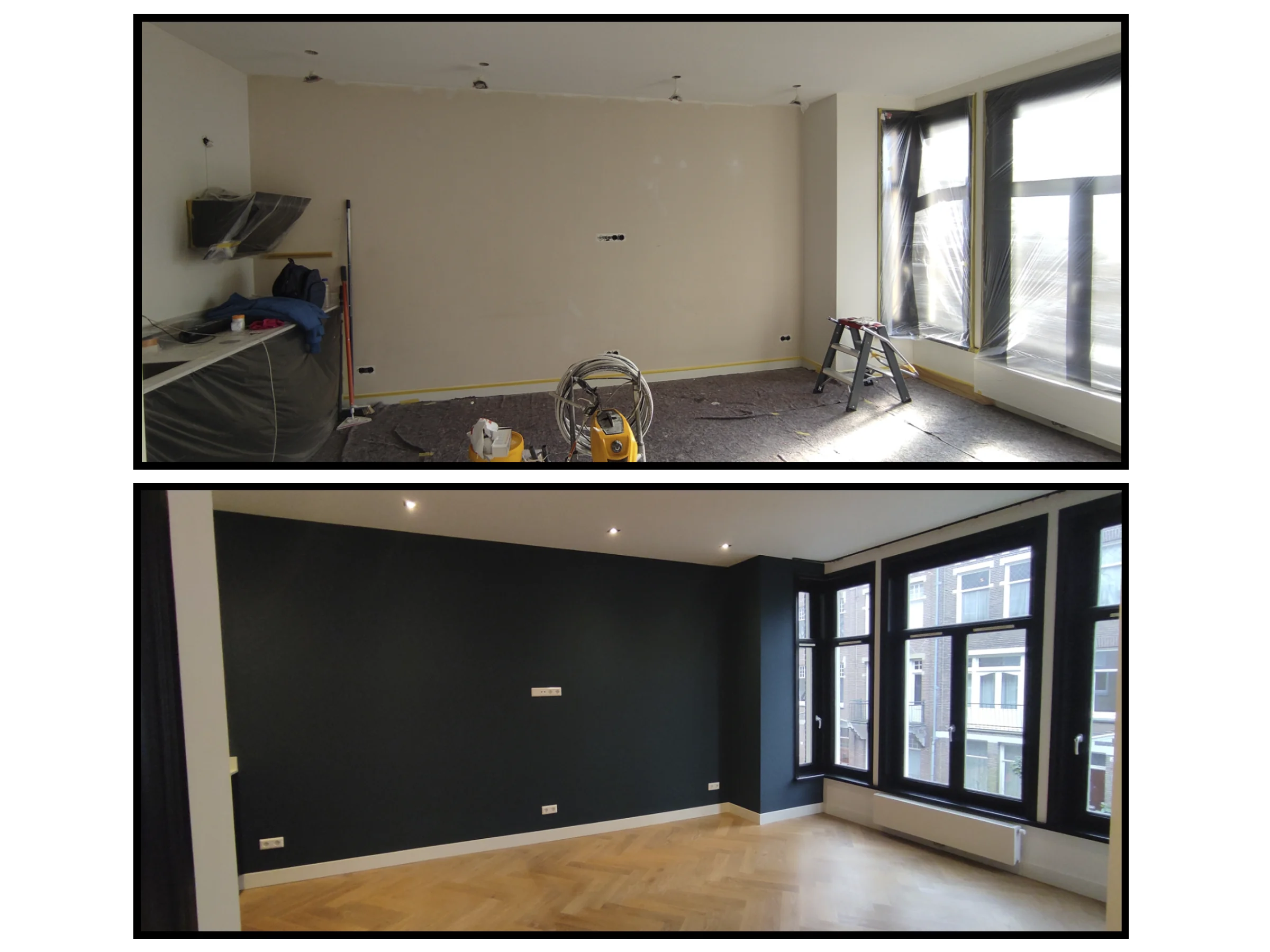 Painting in Amsterdam, renovation before and after by LTL Huisreparatie & Renovatie