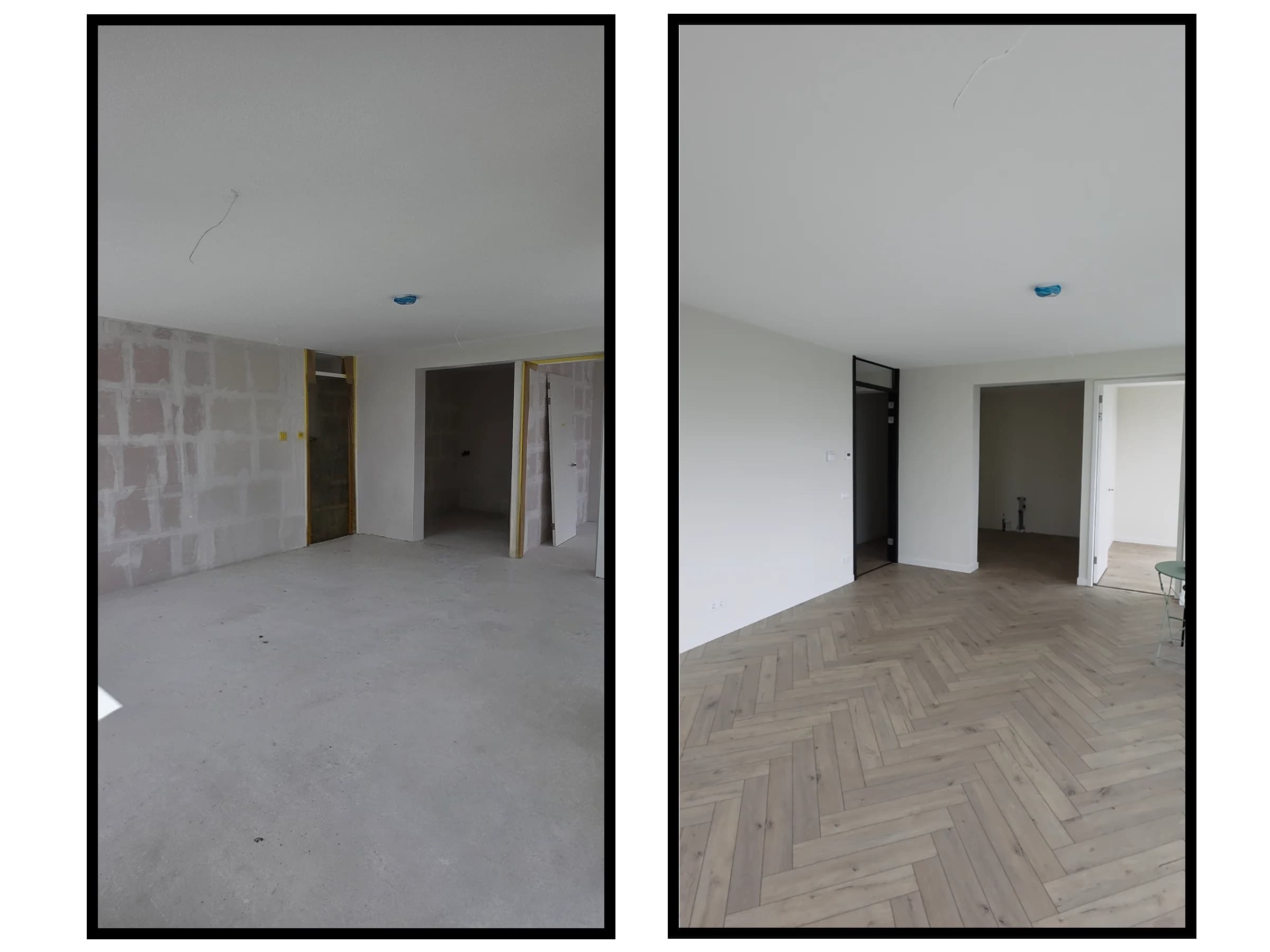 Laminate and flooring installation in Amsterdam, before and after by LTL Huisreparatie & Renovatie